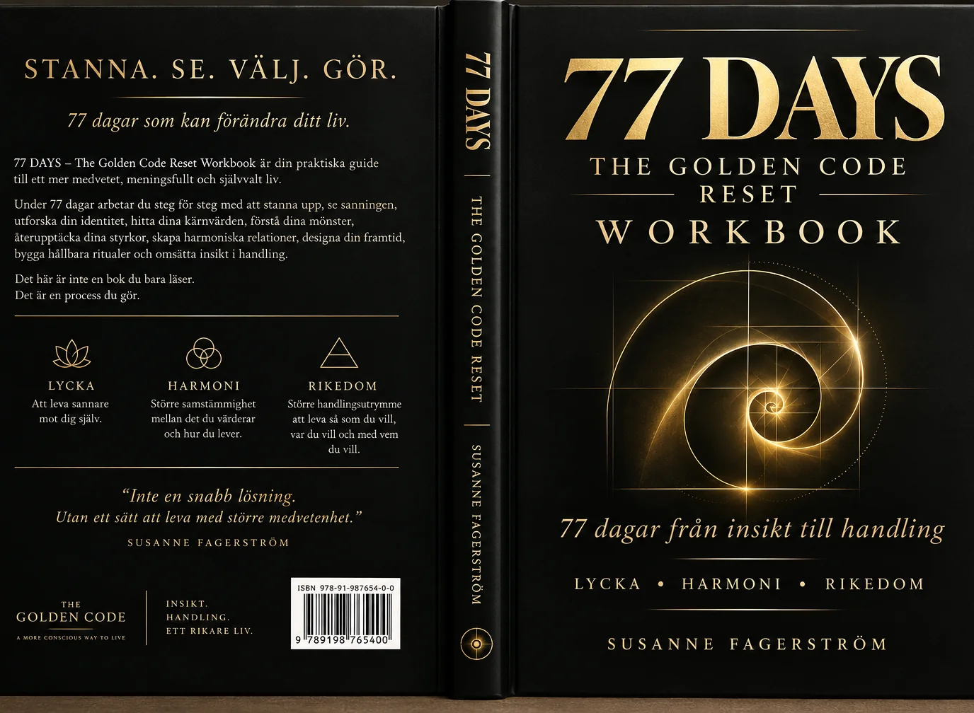 The Golden CODE 77 Days Workbook, fram- och baksida